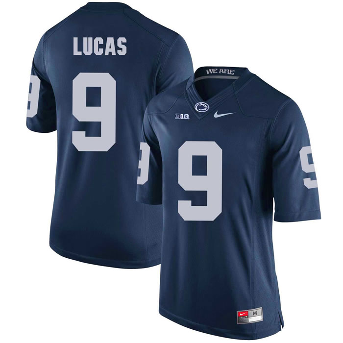 Penn State Nittany Lions #9 Jordan Lucas Navy College Football Jersey